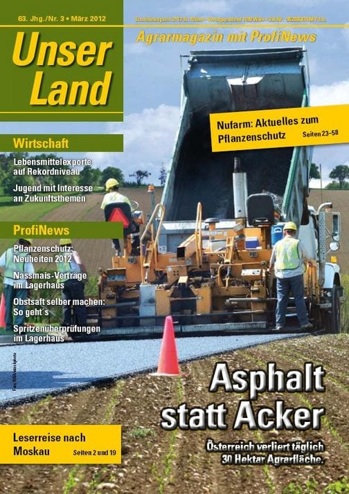 Ausschnitt zum Thema Asphalt statt Acker aus dem Agrarmagazin Unser Land